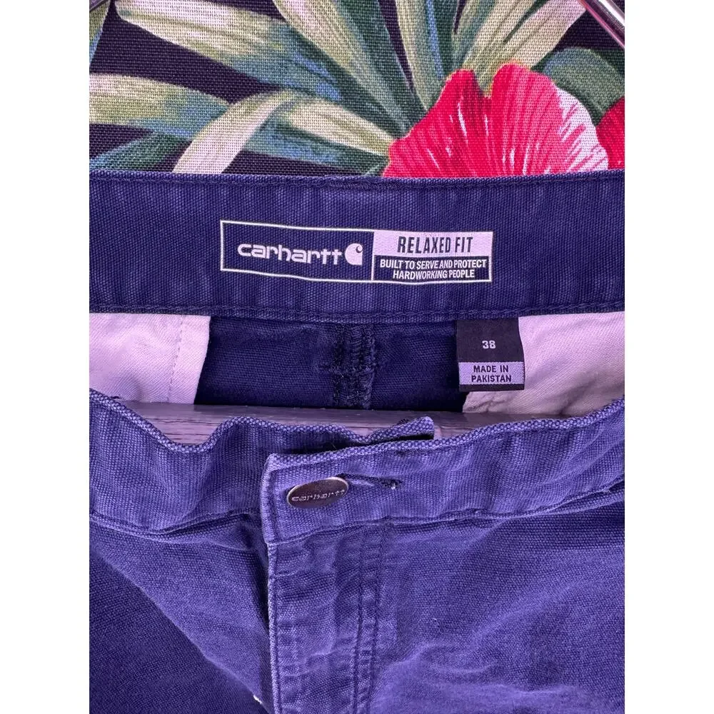 Carhartt Navy Cargo Shorts Stained Size 38